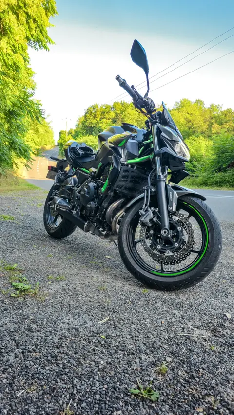 La Kawasaki Z650 de MaiTox en lisière de forêt (photo 1 sur 2)