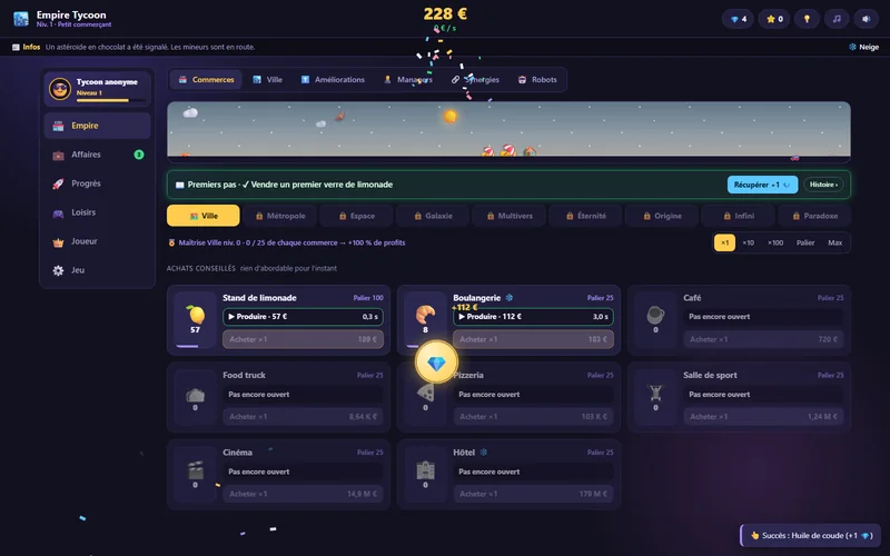 Empire Tycoon : les commerces de la ville